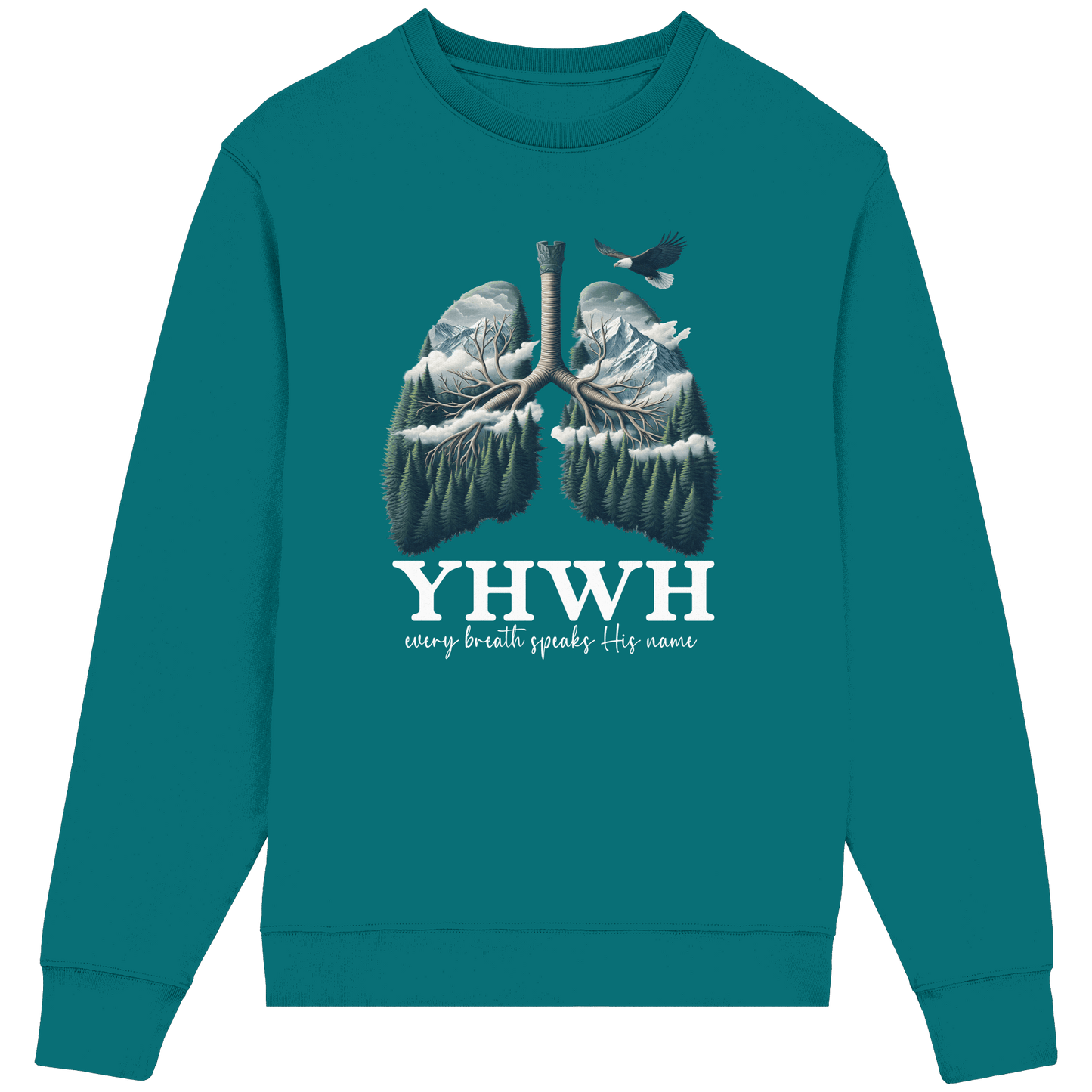 YHWH – Every Breath Speaks His Name | Atem des Lebens | Christliches Design - Organic Lightweight Sweatshirt