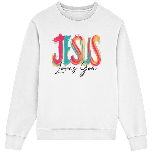 Jesus Loves You – Buntes Design voller Hoffnung und Liebe | Christliches Design - Organic Lightweight Sweatshirt