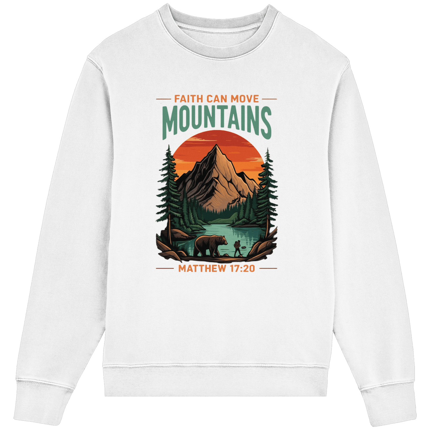 Faith Can Move Mountains | Christliches Design inspiriert von Matthäus 17,20 - Organic Lightweight Sweatshirt