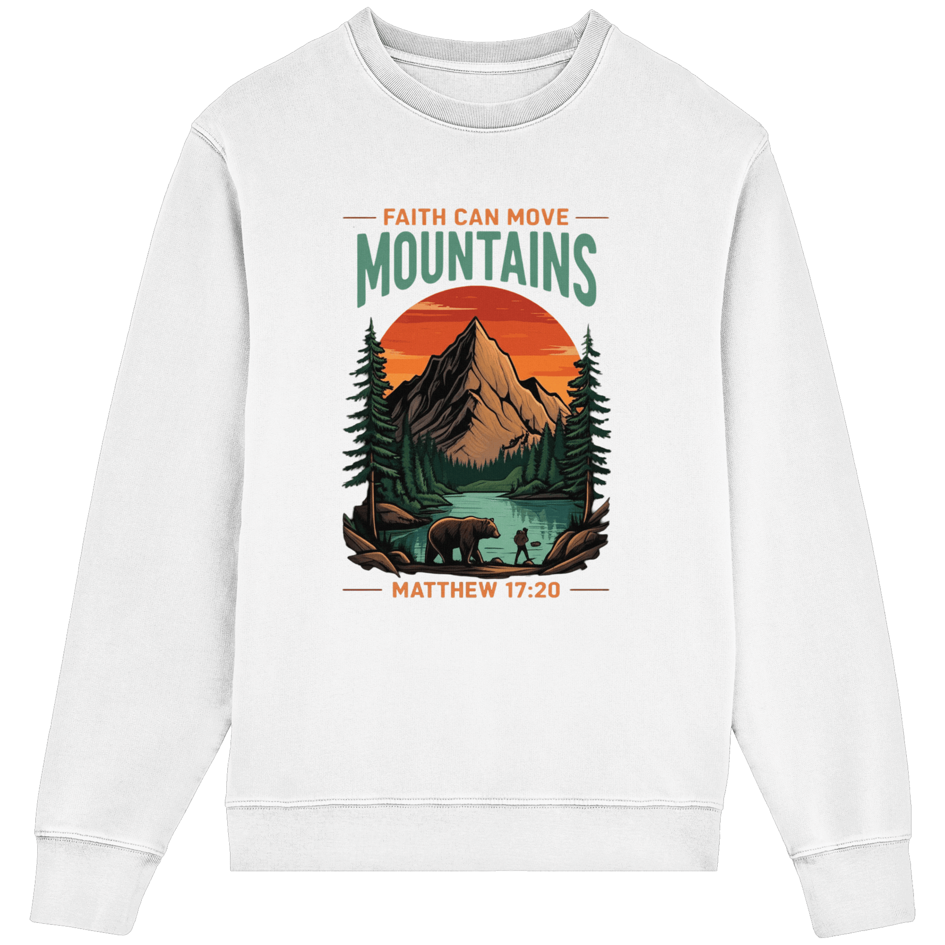 Faith Can Move Mountains | Christliches Design inspiriert von Matthäus 17,20 - Organic Lightweight Sweatshirt