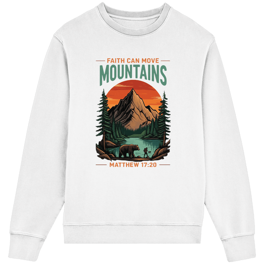 Faith Can Move Mountains | Christliches Design inspiriert von Matthäus 17,20 - Organic Lightweight Sweatshirt