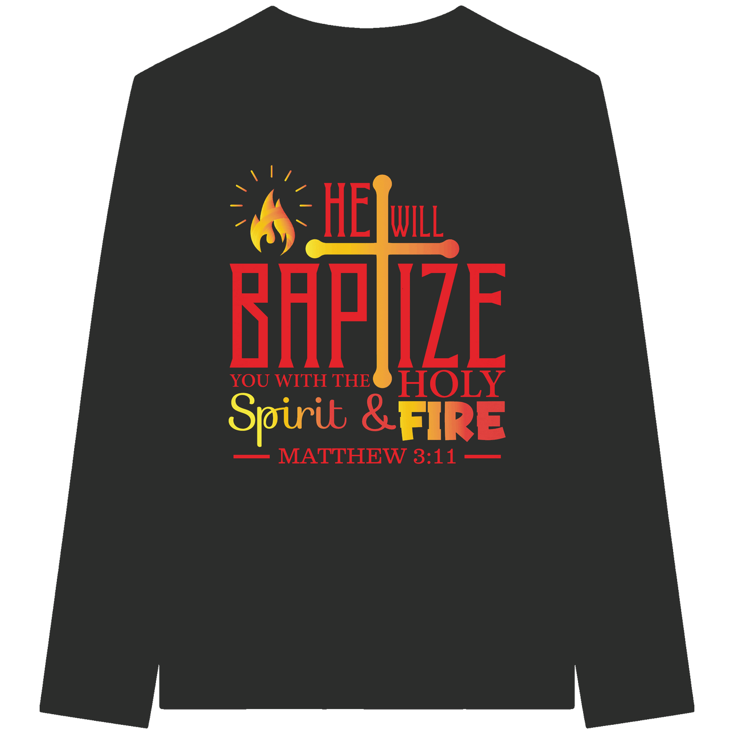 Getauft mit Geist und Feuer – Matthäus 3,11 | Christliches Design - Organic Longsleeve T-Shirt