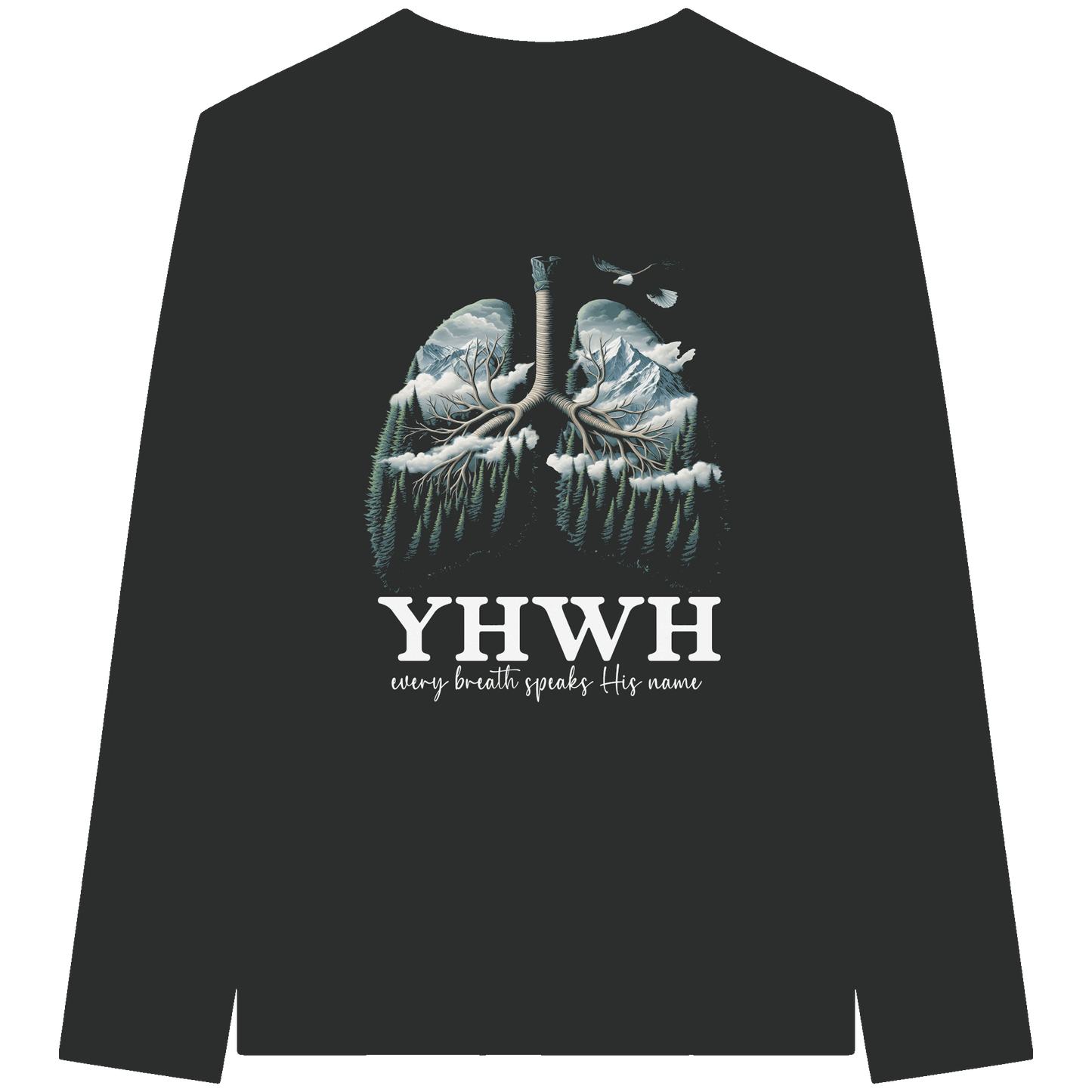 YHWH – Every Breath Speaks His Name | Atem des Lebens | Christliches Design - Organic Longsleeve T-Shirt