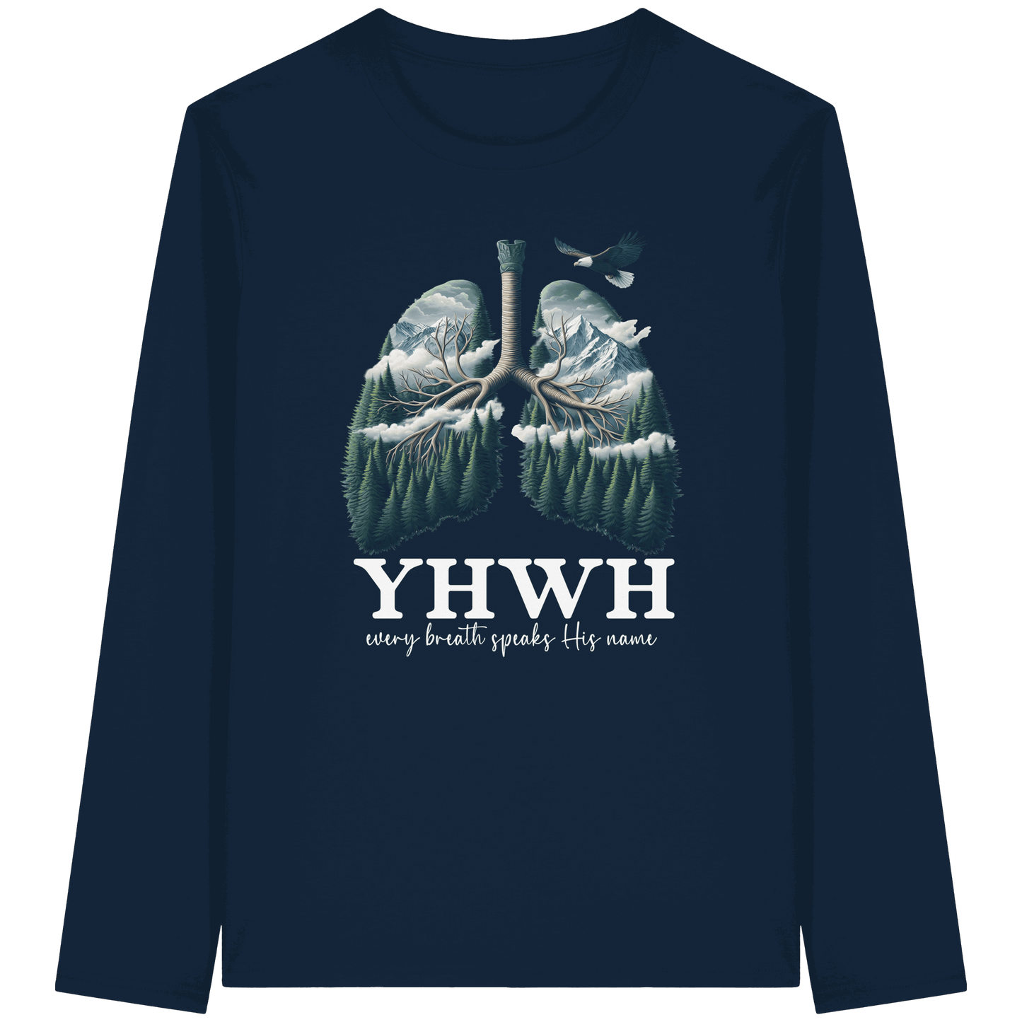 YHWH – Every Breath Speaks His Name | Atem des Lebens | Christliches Design - Organic Longsleeve T-Shirt
