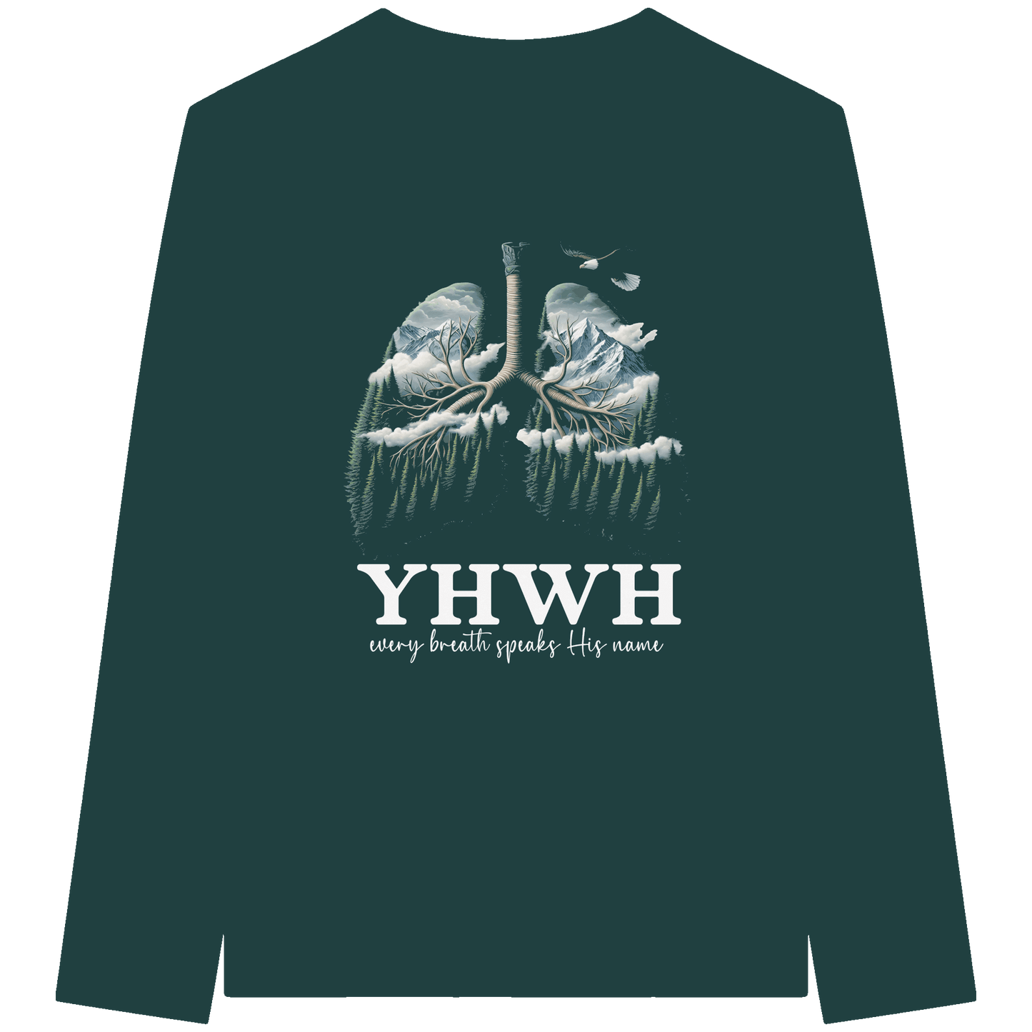 YHWH – Every Breath Speaks His Name | Atem des Lebens | Christliches Design - Organic Longsleeve T-Shirt