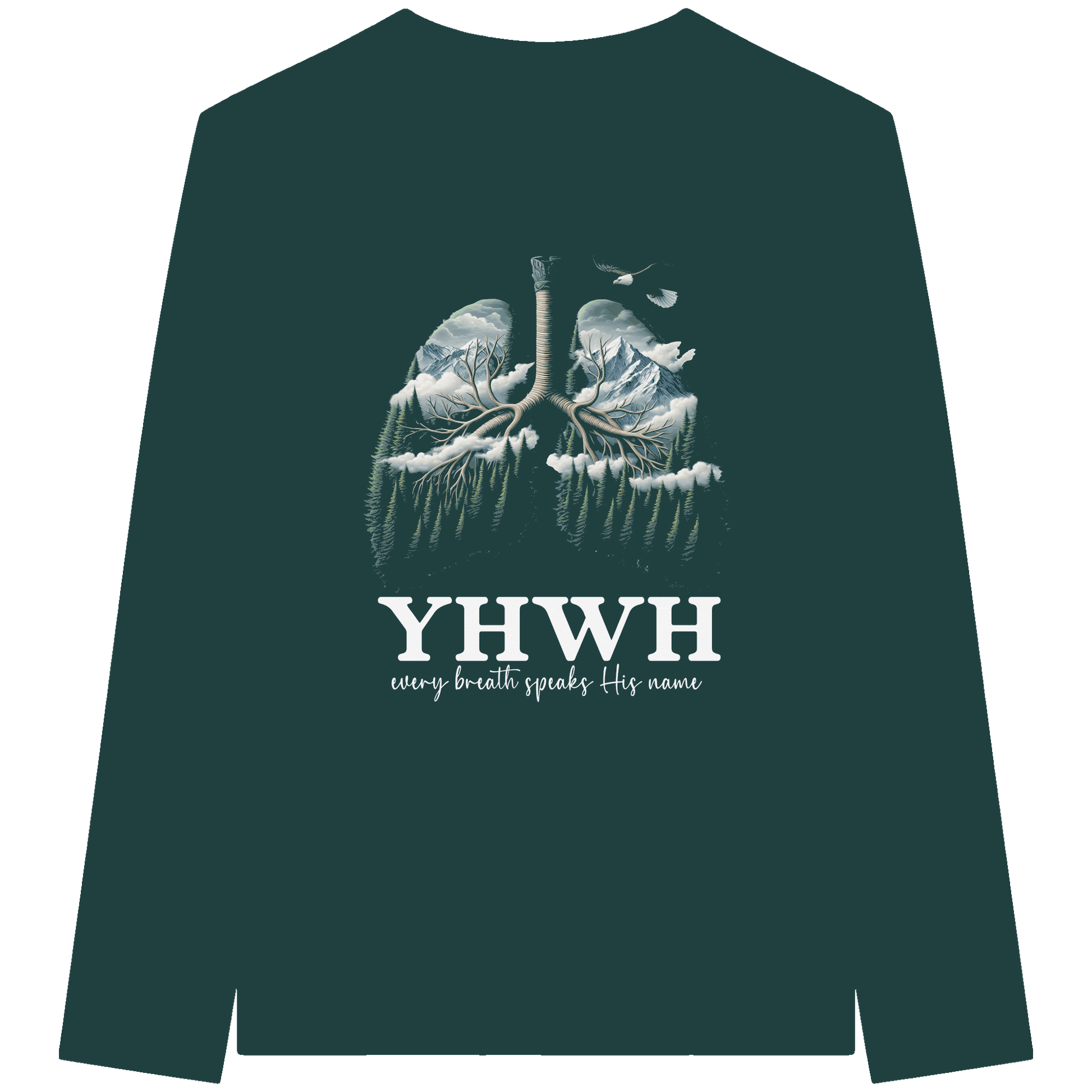YHWH – Every Breath Speaks His Name | Atem des Lebens | Christliches Design - Organic Longsleeve T-Shirt