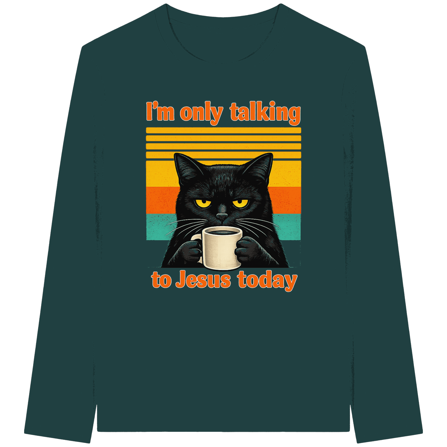 I’m Only Talking to Jesus Today – Grumpy Cat Coffee | Christliches Fun Design - Organic Longsleeve T-Shirt