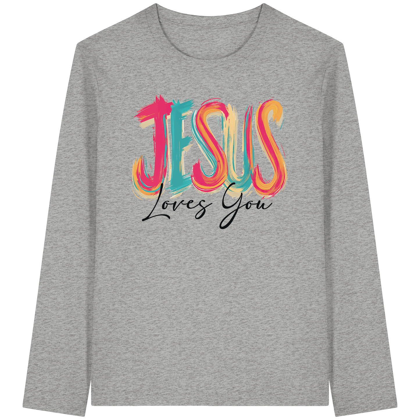 Jesus Loves You – Buntes Design voller Hoffnung und Liebe | Christliches Design - Organic Longsleeve T-Shirt