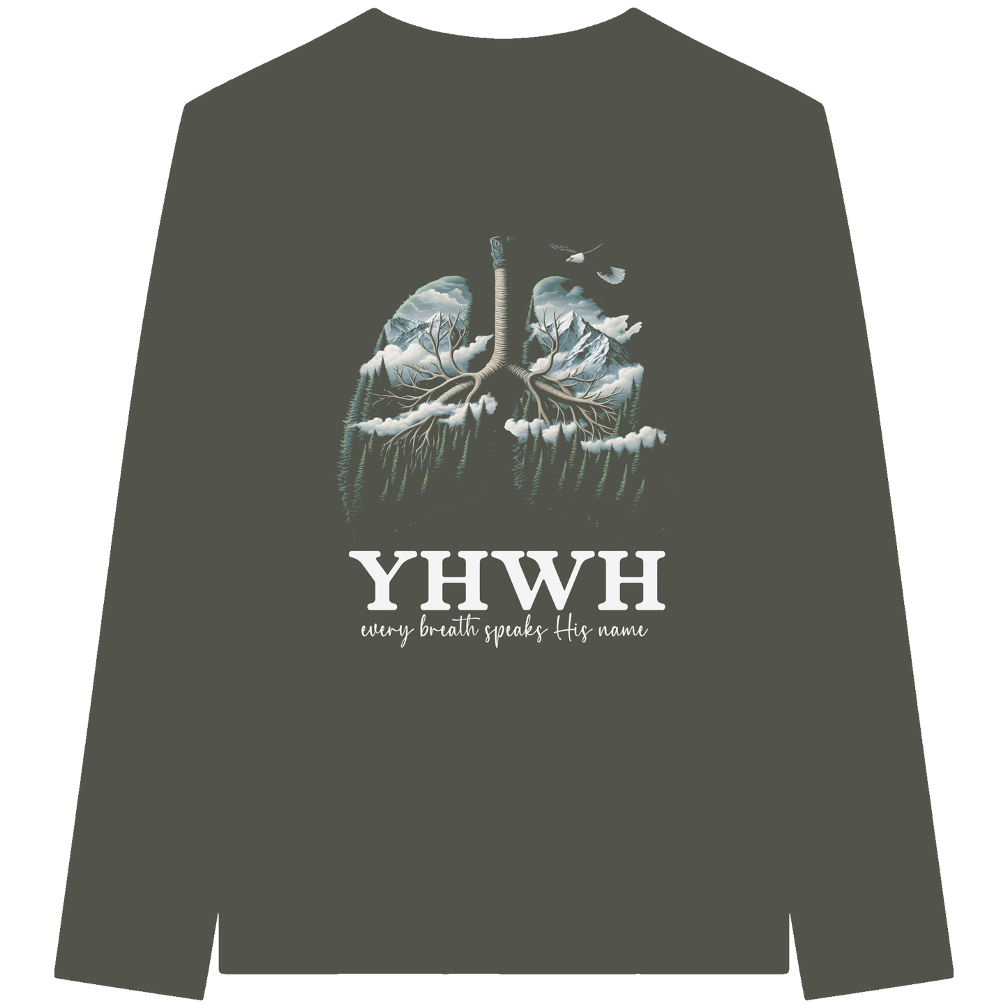 YHWH – Every Breath Speaks His Name | Atem des Lebens | Christliches Design - Organic Longsleeve T-Shirt