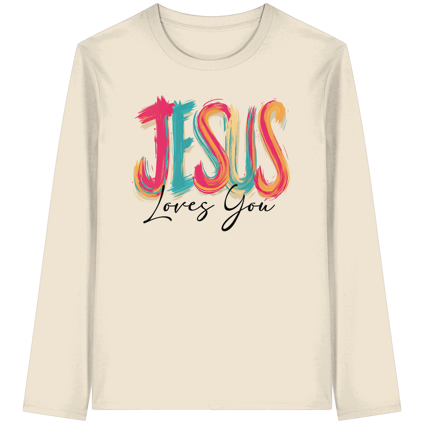 Jesus Loves You – Buntes Design voller Hoffnung und Liebe | Christliches Design - Organic Longsleeve T-Shirt