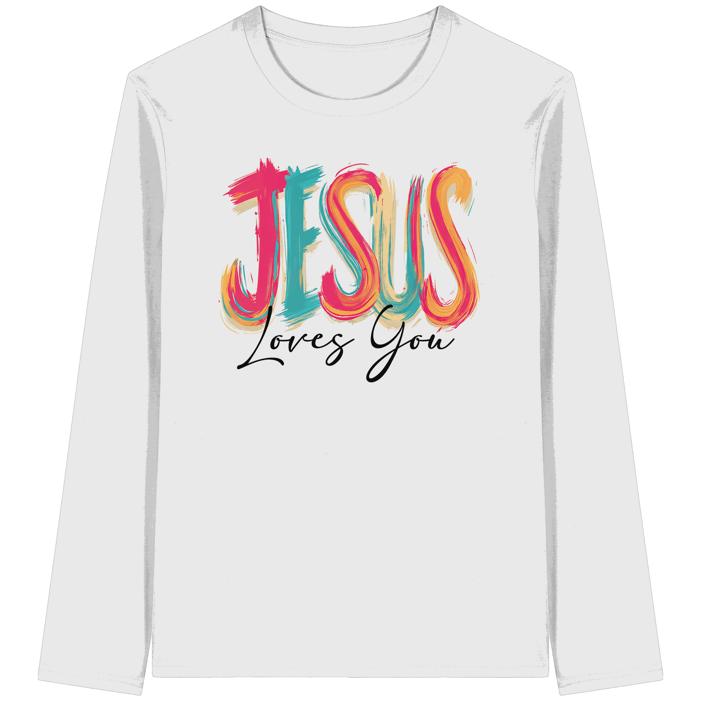 Jesus Loves You – Buntes Design voller Hoffnung und Liebe | Christliches Design - Organic Longsleeve T-Shirt