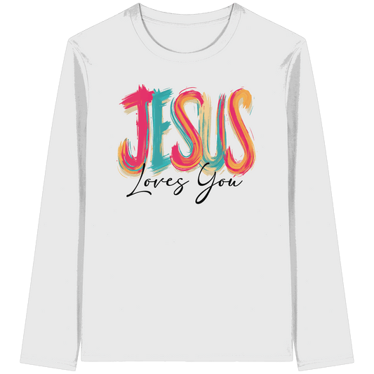 Jesus Loves You – Buntes Design voller Hoffnung und Liebe | Christliches Design - Organic Longsleeve T-Shirt