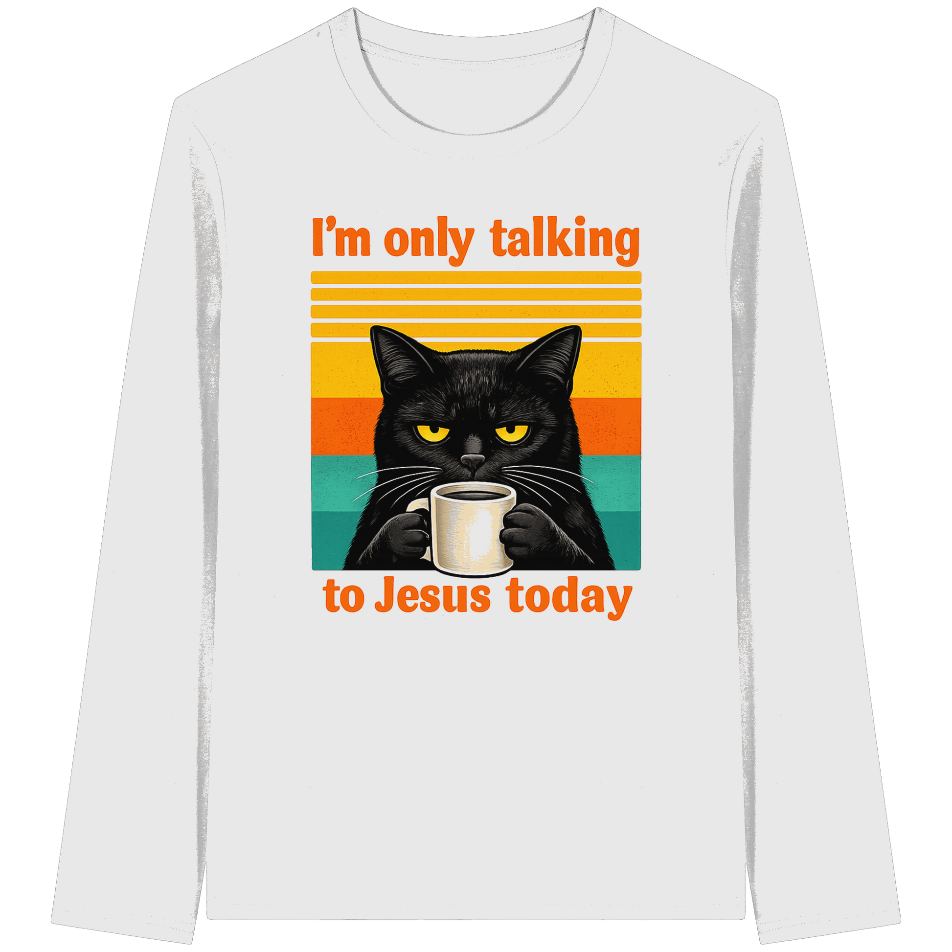 I’m Only Talking to Jesus Today – Grumpy Cat Coffee | Christliches Fun Design - Organic Longsleeve T-Shirt