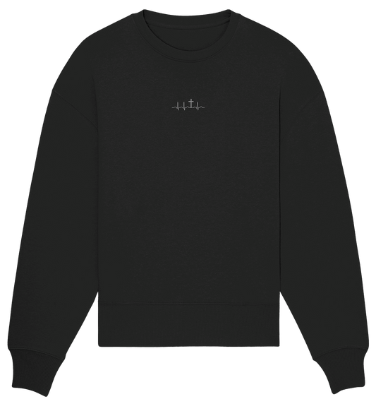 Mein Herz schlägt für Jesus - Organic Oversize Sweatshirt (Stick)