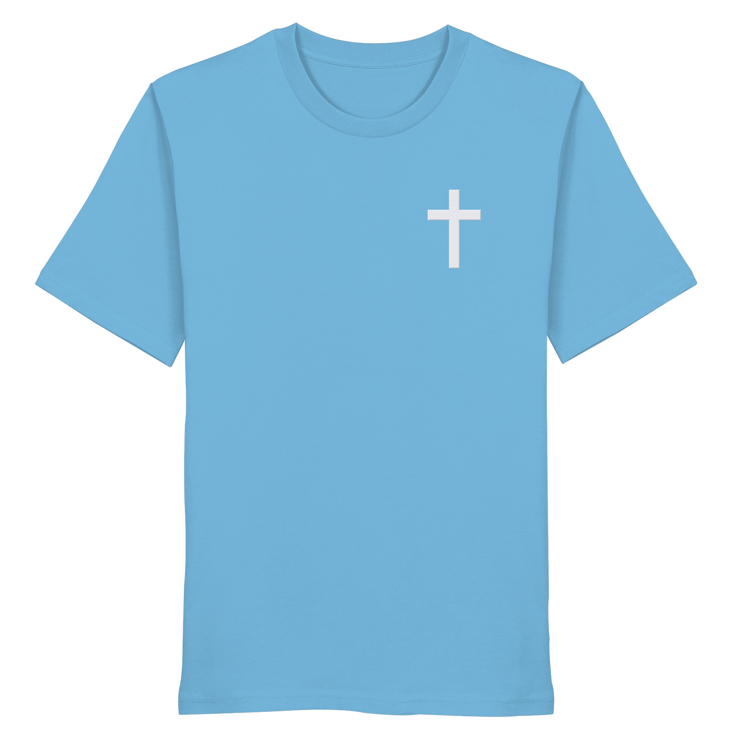Cross embroidered – simple design with deep meaning (embroidery) - Organic Shirt