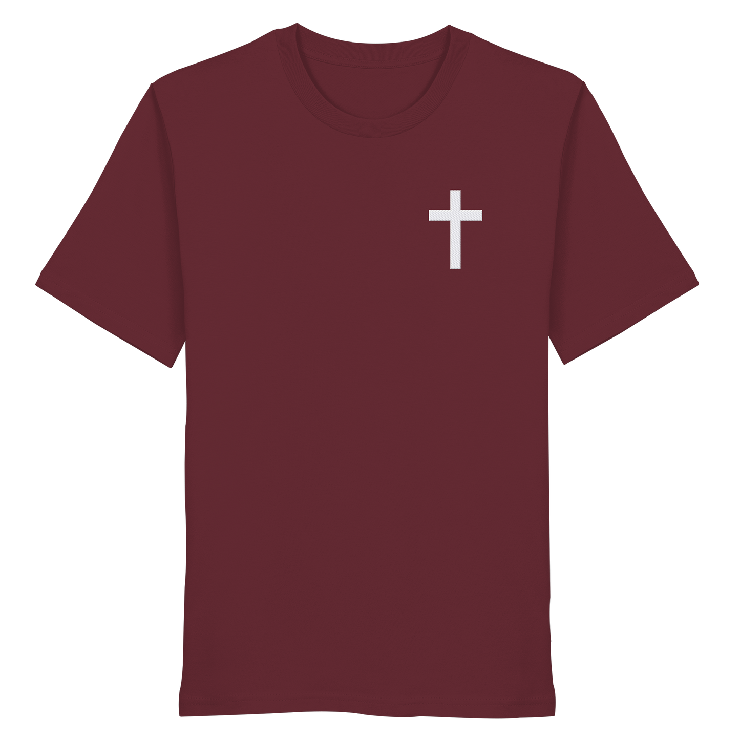 Cross embroidered – simple design with deep meaning (embroidery) - Organic Shirt