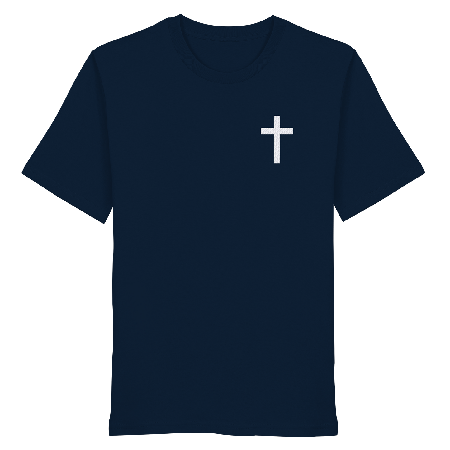 Cross embroidered – simple design with deep meaning (embroidery) - Organic Shirt