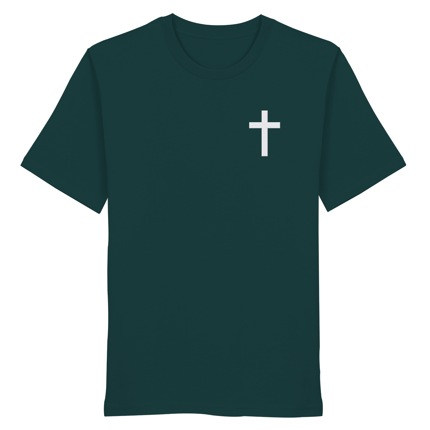 Cross embroidered – simple design with deep meaning (embroidery) - Organic Shirt