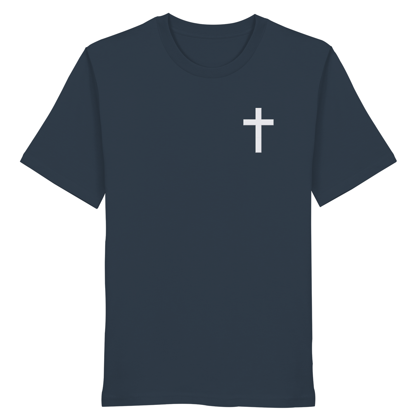 Cross embroidered – simple design with deep meaning (embroidery) - Organic Shirt