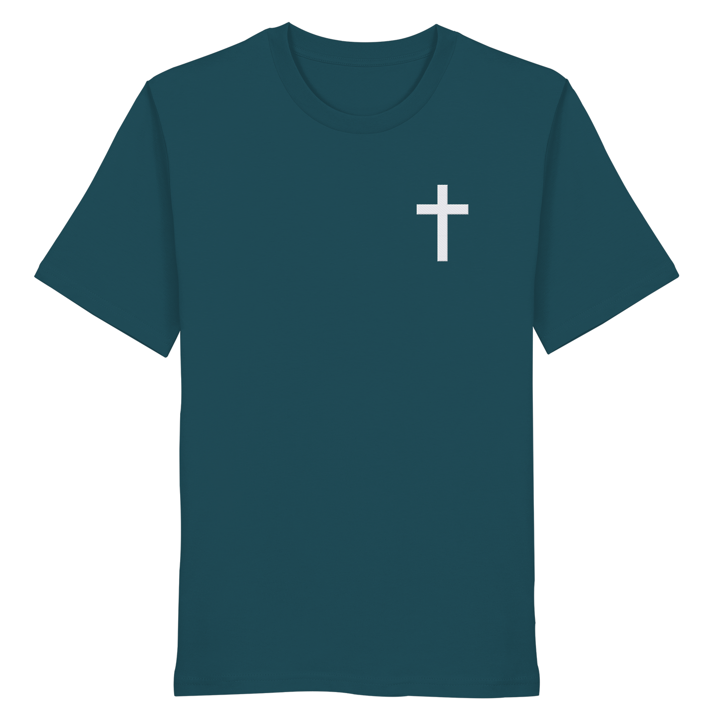 Cross embroidered – simple design with deep meaning (embroidery) - Organic Shirt