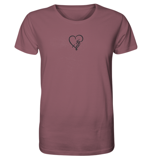 Gesticktes Glaube Motiv in Herzform - Organic Shirt (Stick)