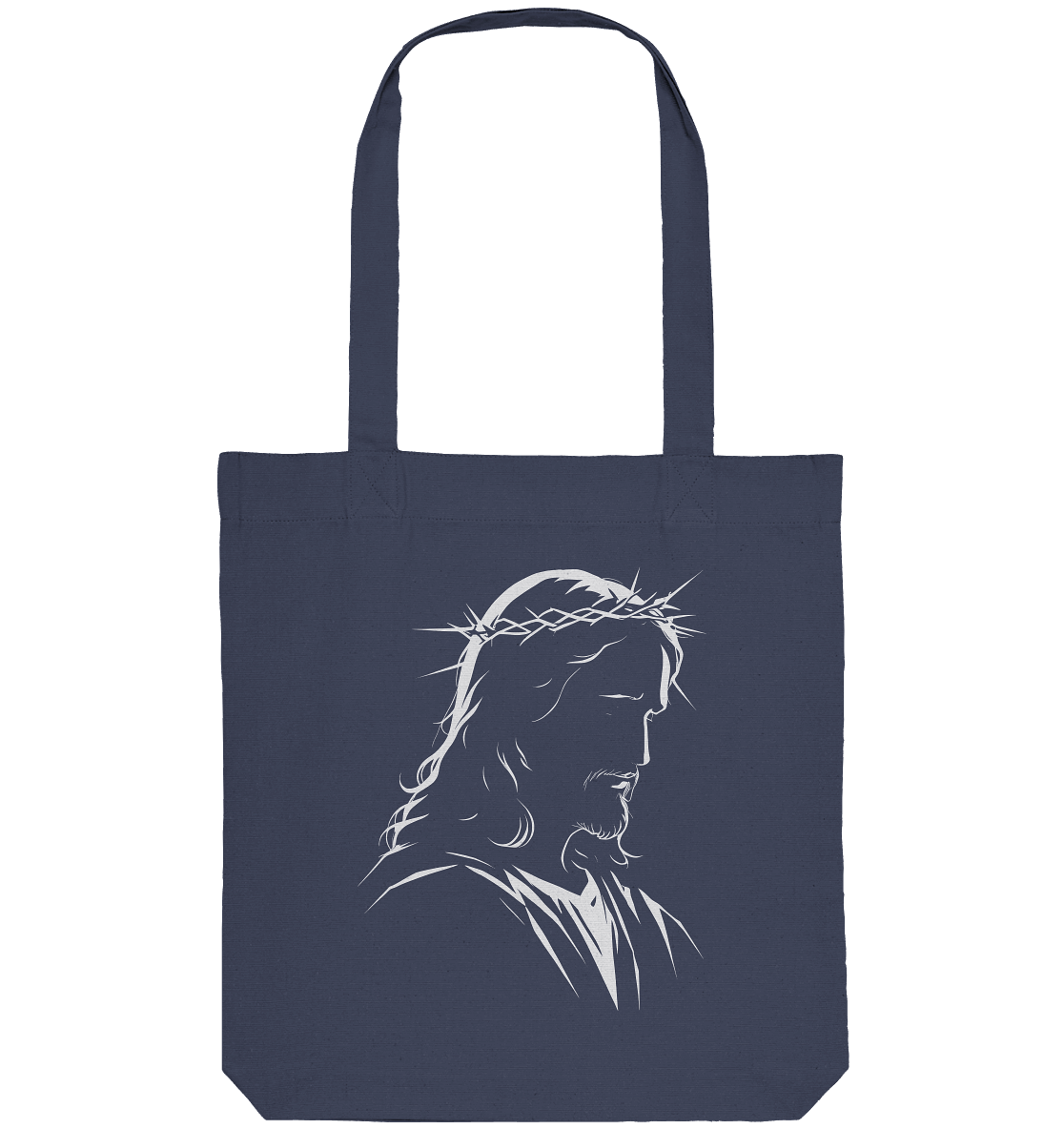 Der Blick des Erlösers – Jesus-Silhouette im Konturdesign | Christliche Kleidung - Organic Tote-Bag