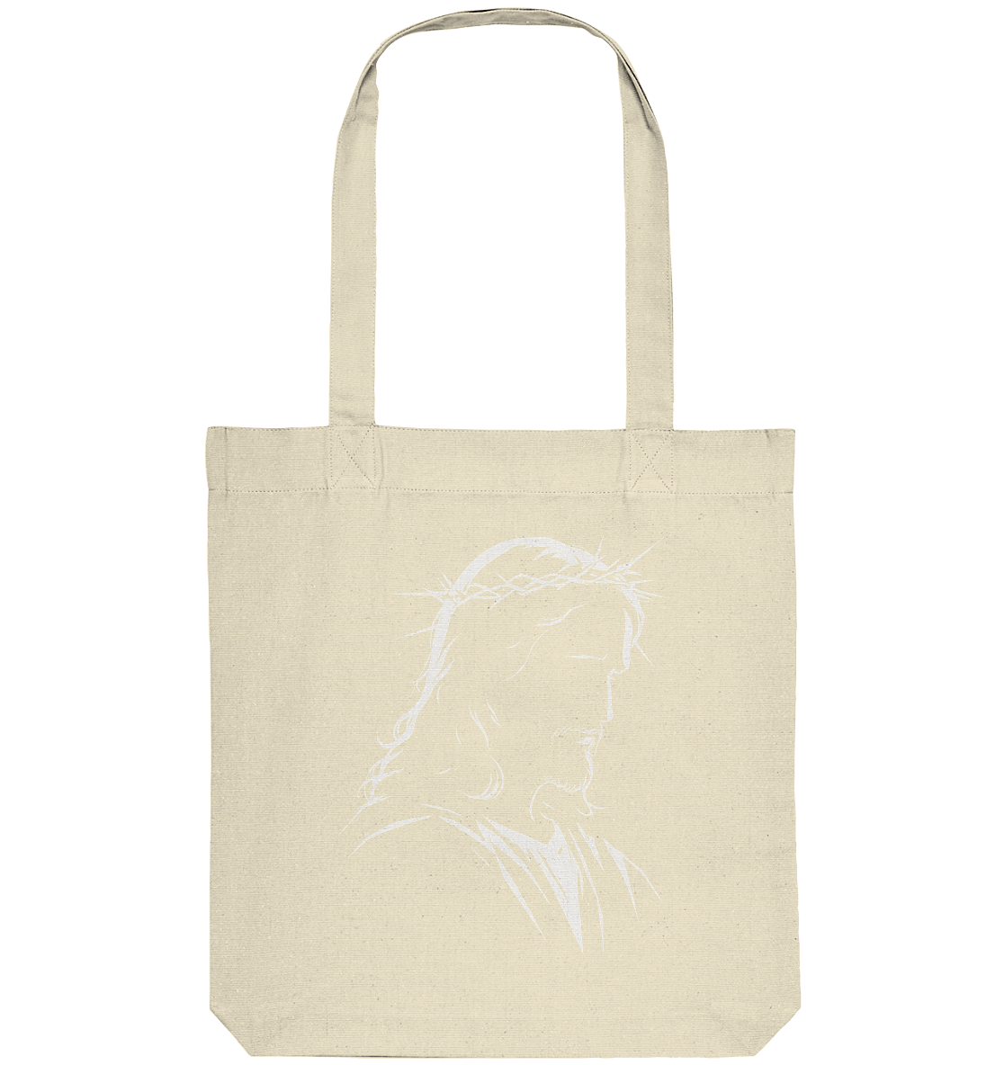 Der Blick des Erlösers – Jesus-Silhouette im Konturdesign | Christliche Kleidung - Organic Tote-Bag
