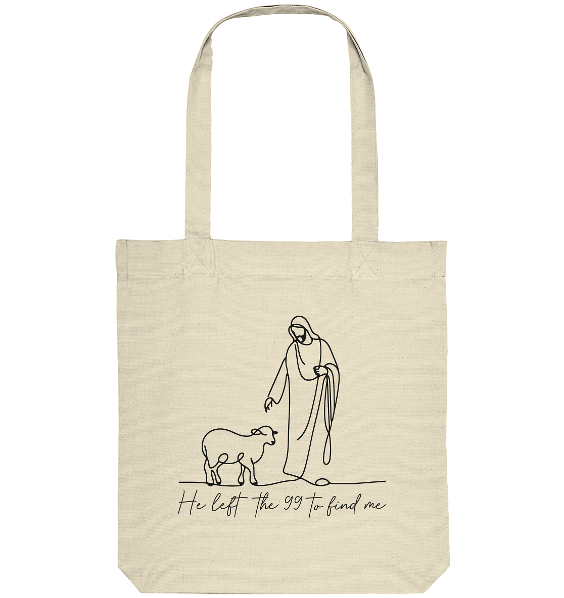 He Left the 99 to Find Me – Kraftvolle Botschaft in minimalistischem Design | Christliche Kleidung - Organic Tote-Bag