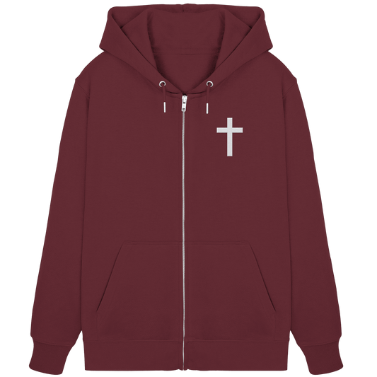 Kreuz gestickt – schlichtes Design mit tiefer Bedeutung (Stick) - Organic Zipper