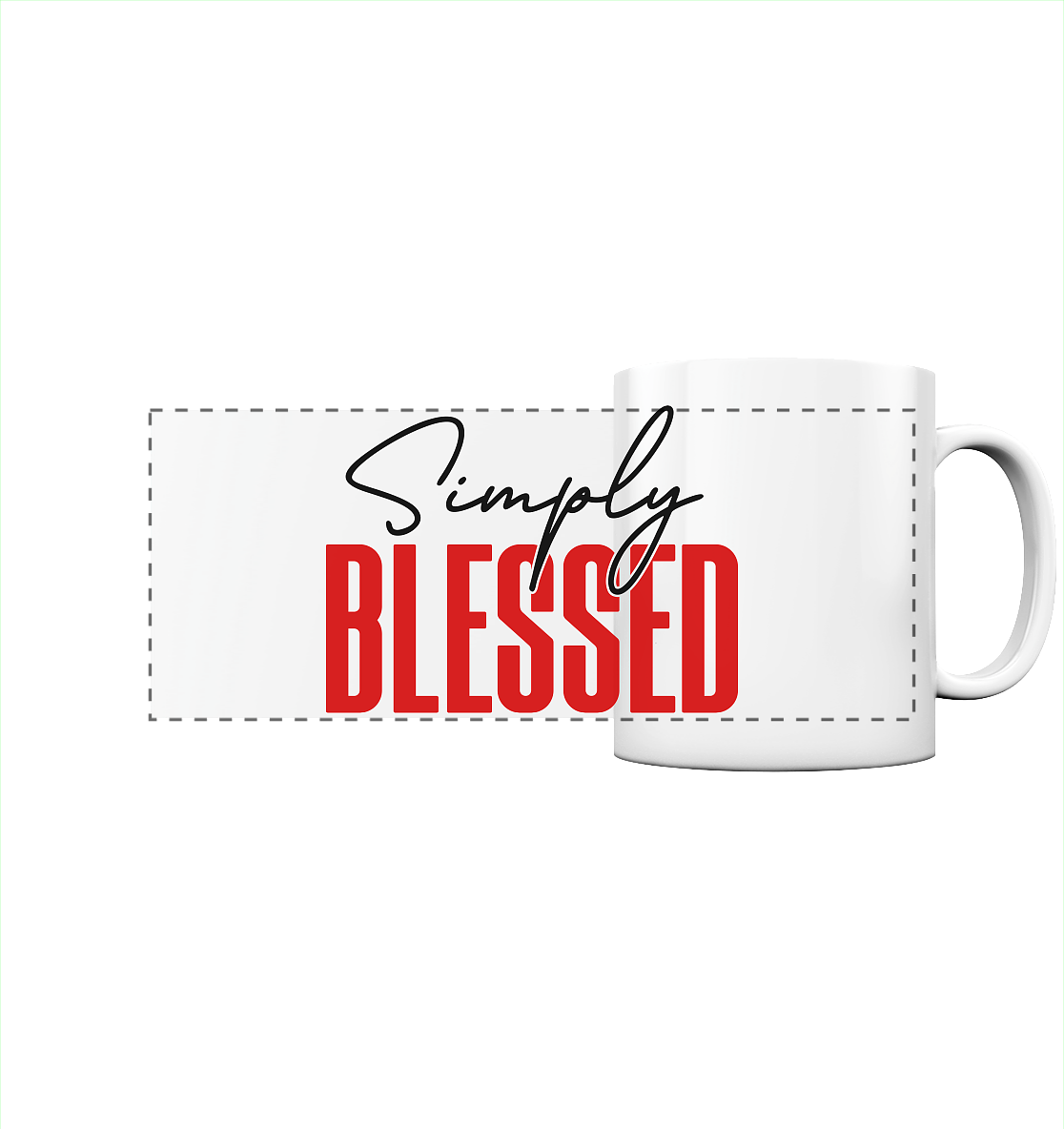 Simply Blessed | Christliches Design mit klarer Botschaft - Panorama Tasse