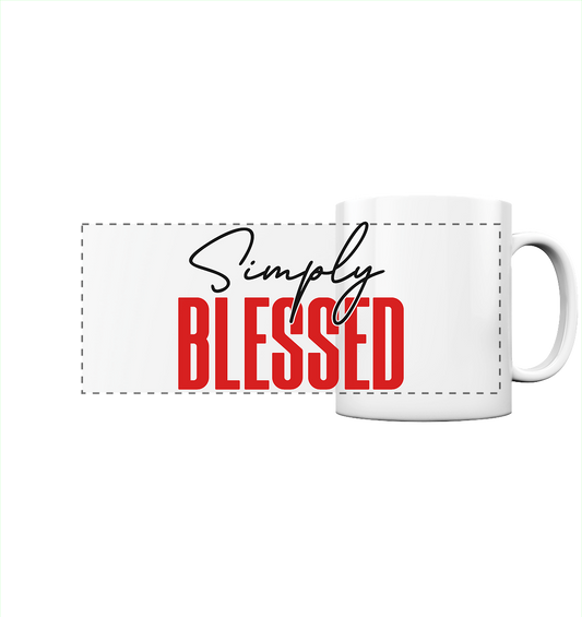 Simply Blessed | Christliches Design mit klarer Botschaft - Panorama Tasse