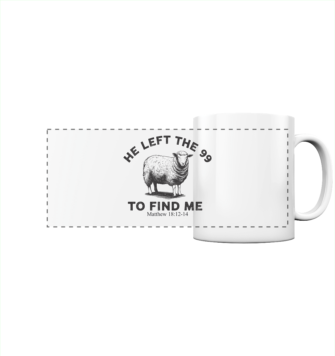 He Left the 99 to Find Me | Persönliches Glaubensbekenntnis - Panorama Tasse
