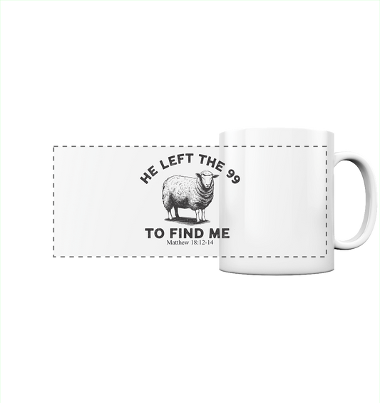He Left the 99 to Find Me | Persönliches Glaubensbekenntnis - Panorama Tasse