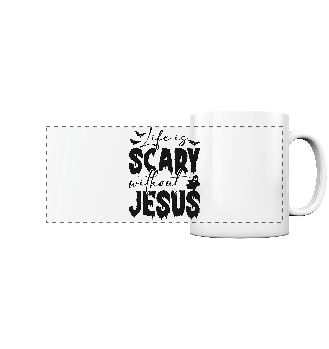 Life is Scary without Jesus - Christliche Kleidung & Geschenke - Panorama Tasse