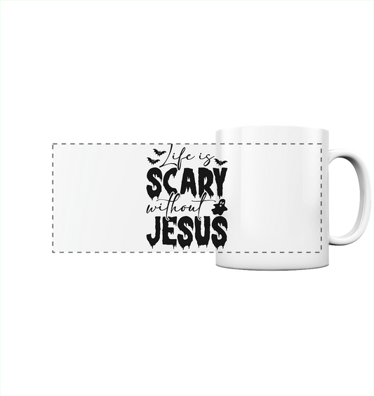 Life is Scary without Jesus - Christliche Kleidung & Geschenke - Panorama Tasse