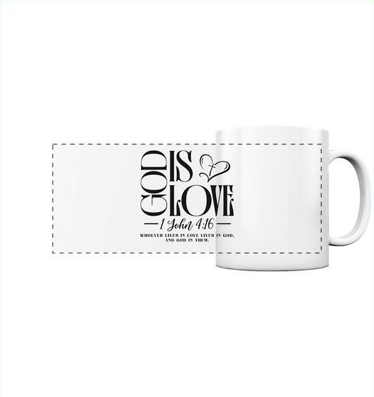 God Is Love – 1. John 4:16 | Ein Statement des Glaubens - Panorama Tasse
