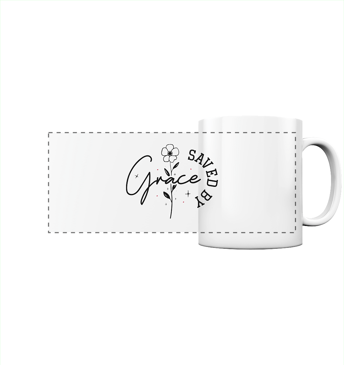 Saved by Grace – ein schlichtes Design mit tiefer Botschaft - Panorama Tasse