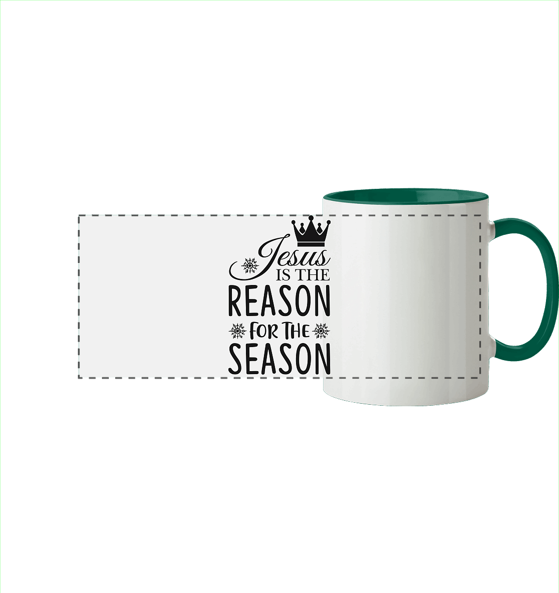 Jesus – Der Grund für die Weihnachtszeit | Christliche Geschenke - Panorama Tasse zweifarbig