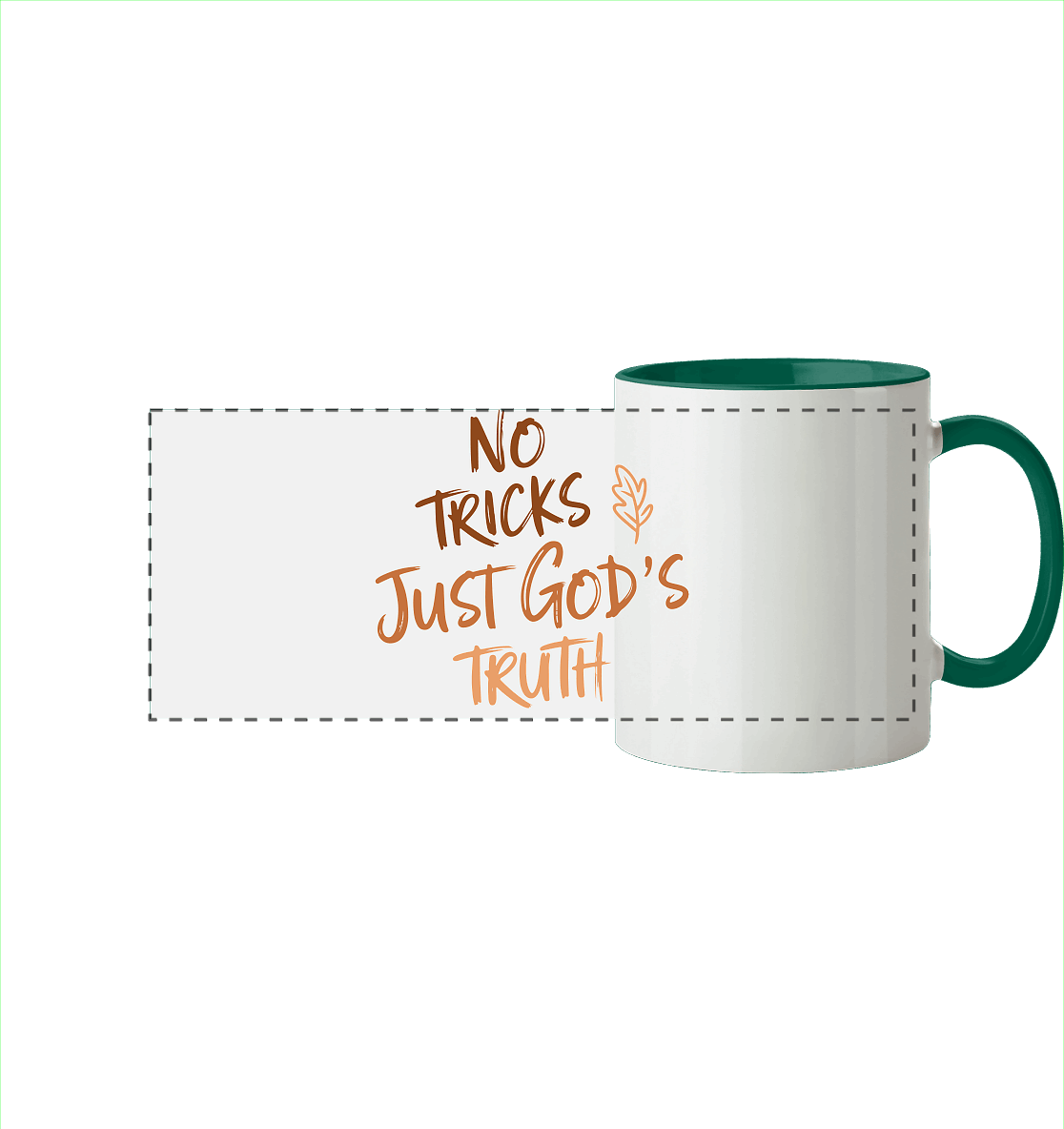 No Tricks – Just God’s Truth | Christliche Kleidung & Geschenke im Retro-Design für Herbst & Halloween - Panorama Tasse zweifarbig