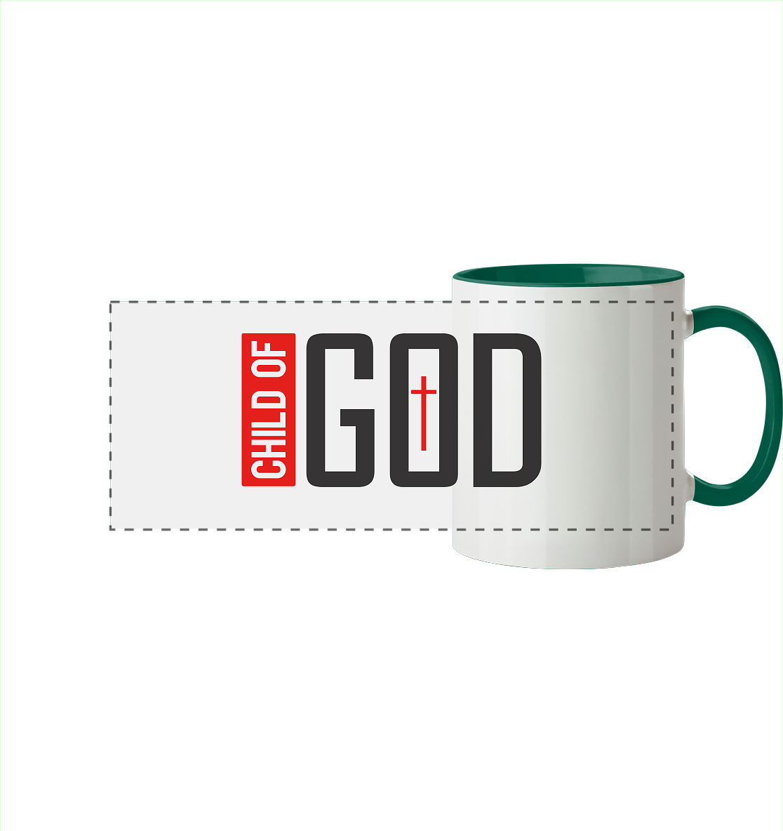 Child of God – Deine Identität in Christus | Christliche Kleidung - Panorama Tasse zweifarbig