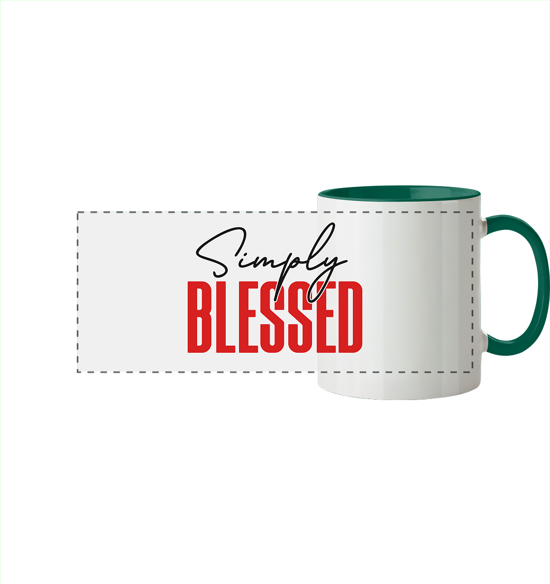 Simply Blessed | Christliches Design mit klarer Botschaft - Panorama Tasse zweifarbig