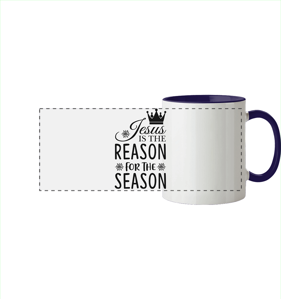 Jesus – Der Grund für die Weihnachtszeit | Christliche Geschenke - Panorama Tasse zweifarbig