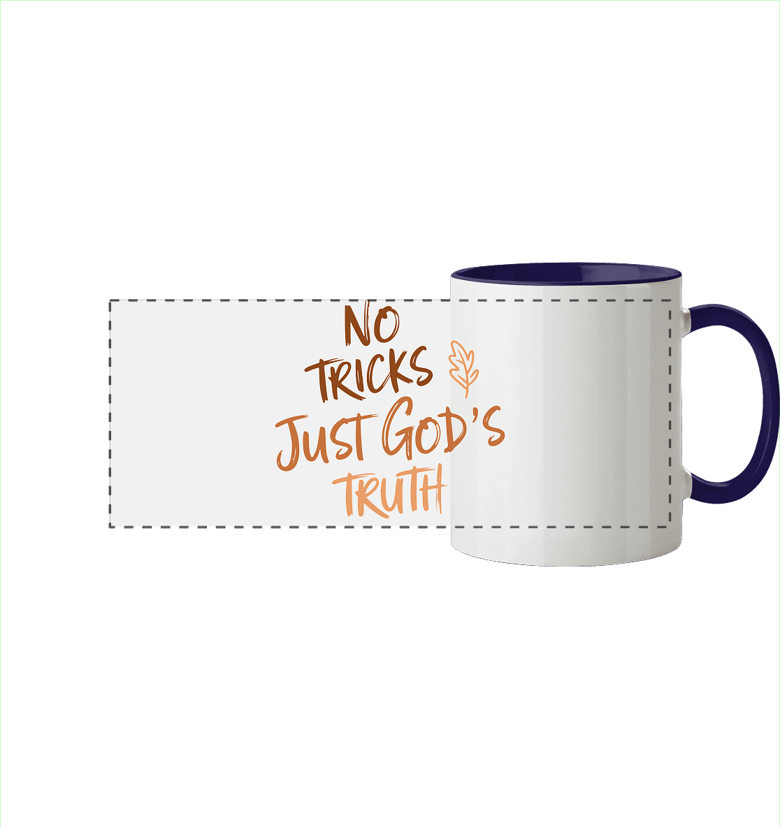 No Tricks – Just God’s Truth | Christliche Kleidung & Geschenke im Retro-Design für Herbst & Halloween - Panorama Tasse zweifarbig