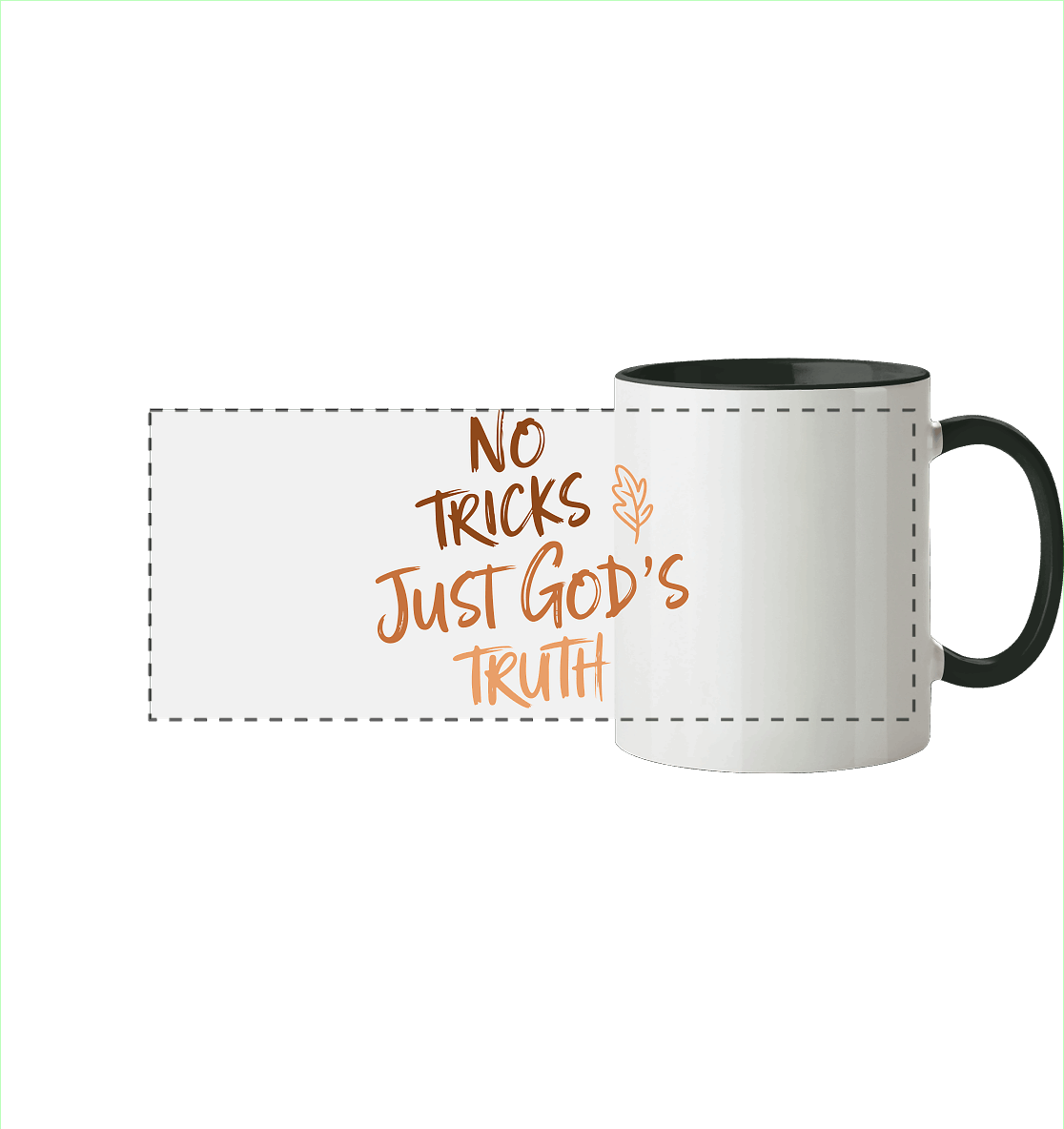 No Tricks – Just God’s Truth | Christliche Kleidung & Geschenke im Retro-Design für Herbst & Halloween - Panorama Tasse zweifarbig