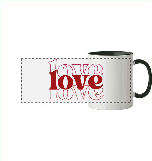 Love – Die größte Kraft - Panorama Tasse zweifarbig