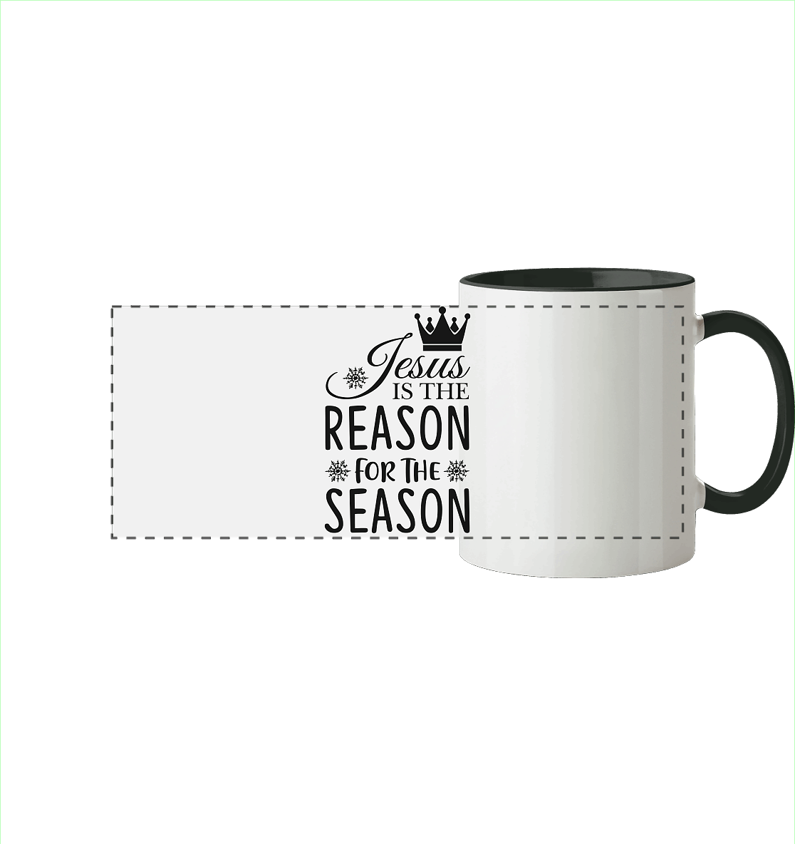 Jesus – Der Grund für die Weihnachtszeit | Christliche Geschenke - Panorama Tasse zweifarbig