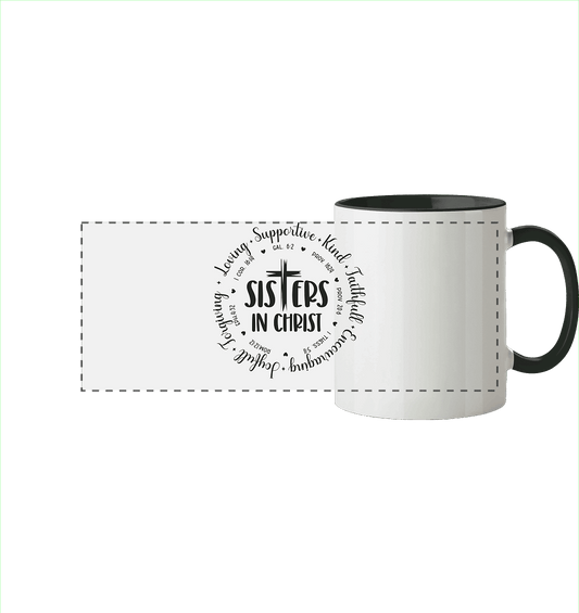 Sisters in Christ - Panorama Tasse zweifarbig