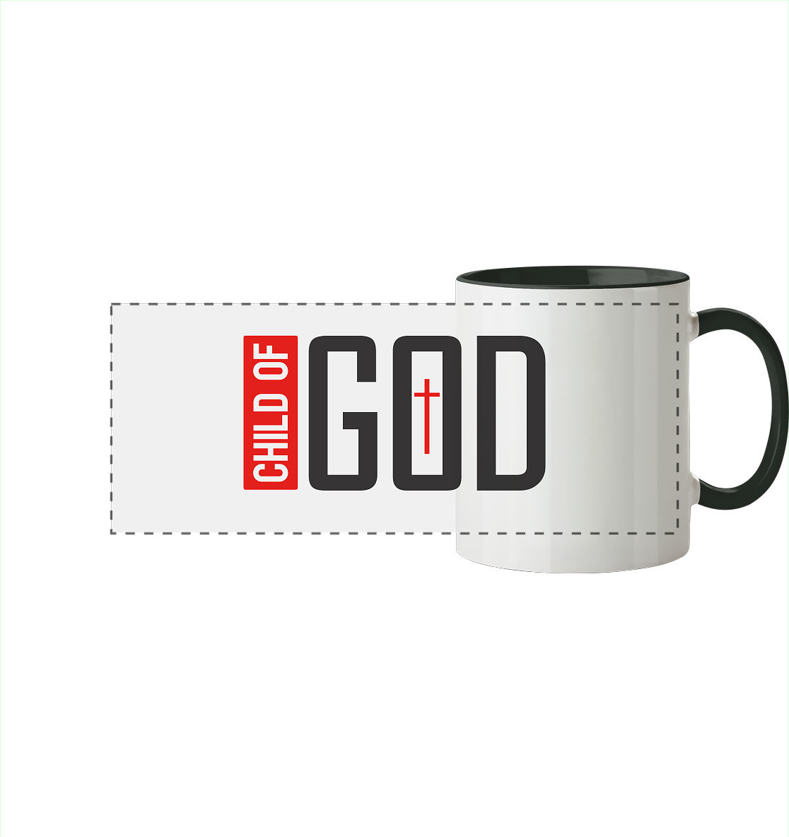 Child of God – Deine Identität in Christus | Christliche Kleidung - Panorama Tasse zweifarbig