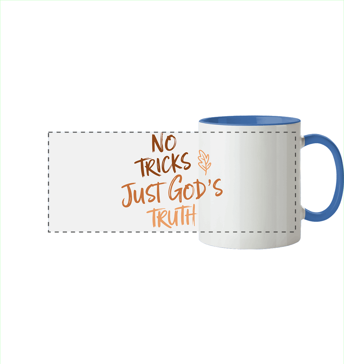 No Tricks – Just God’s Truth | Christliche Kleidung & Geschenke im Retro-Design für Herbst & Halloween - Panorama Tasse zweifarbig