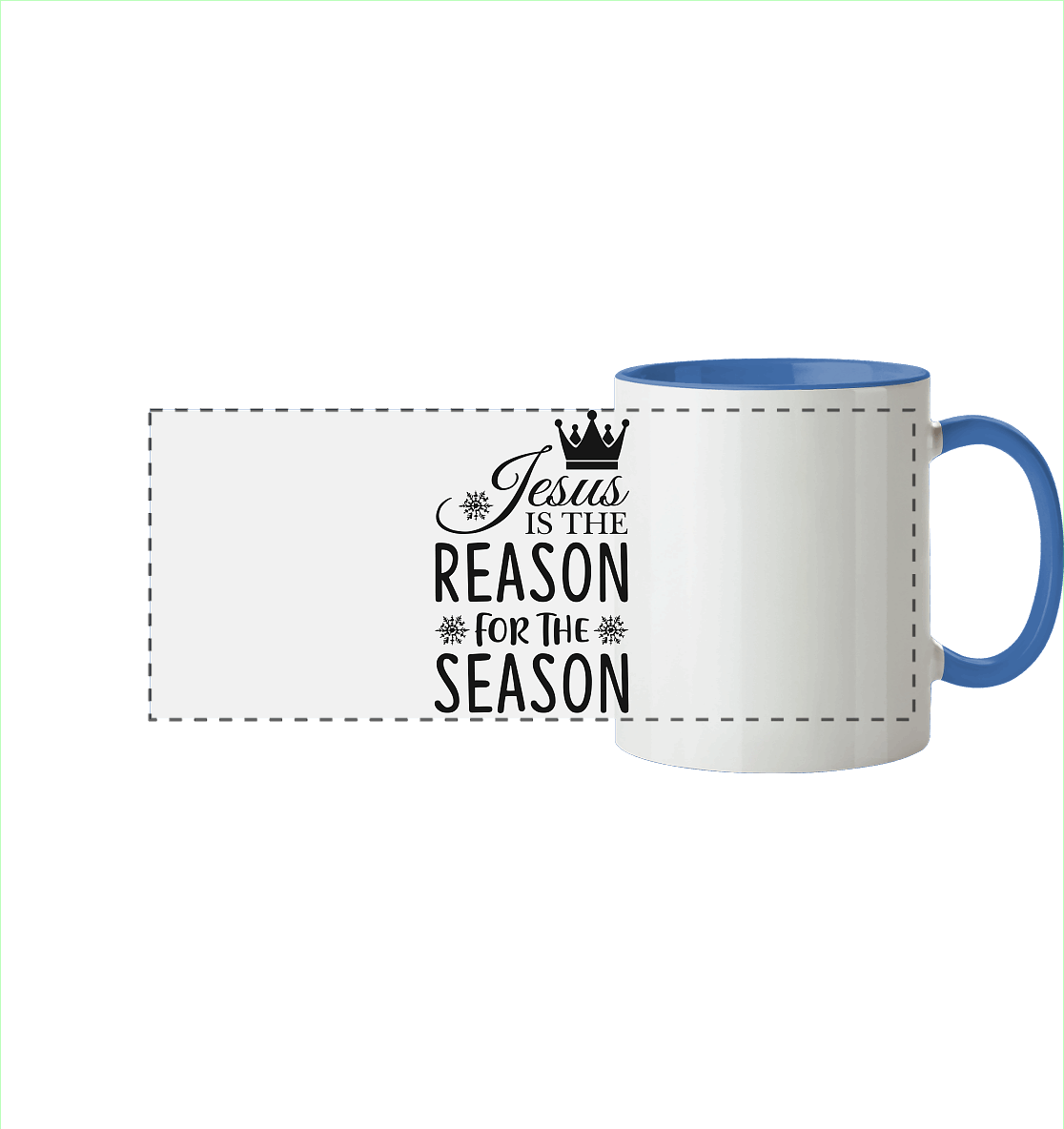 Jesus – Der Grund für die Weihnachtszeit | Christliche Geschenke - Panorama Tasse zweifarbig